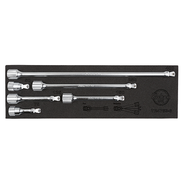 Koken TR4763-6 1/2 Drive 6-Piece wobble-fix extension bars set